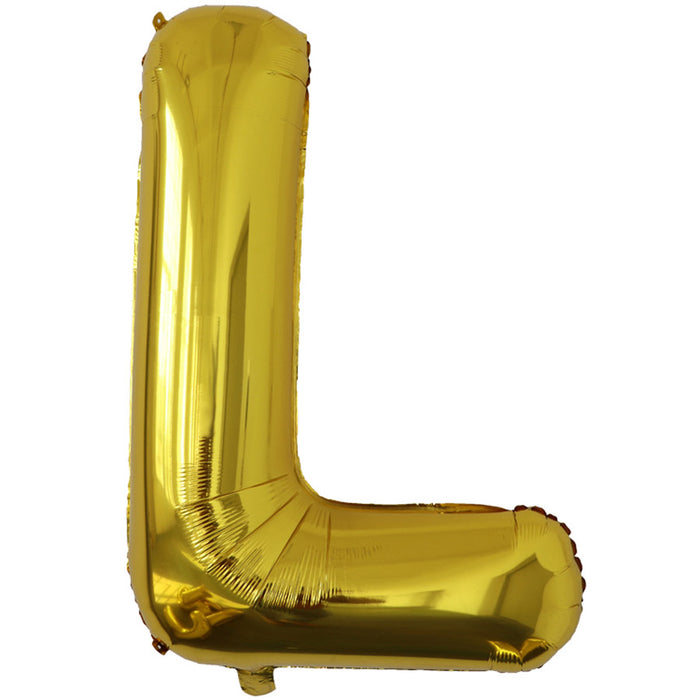 "L" Gold Jumbo Metallic Balloon | 1ct.