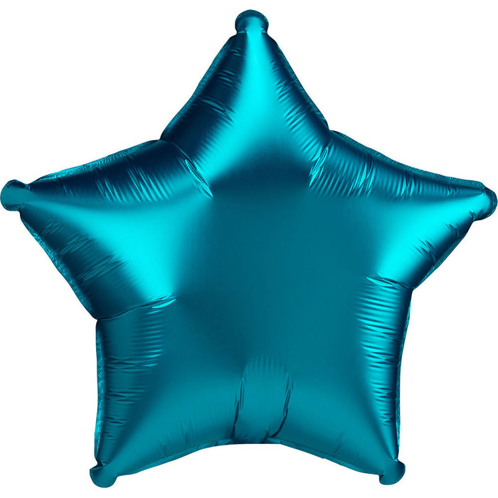 Aqua Satin Luxe Star Balloon 18" | 1ct