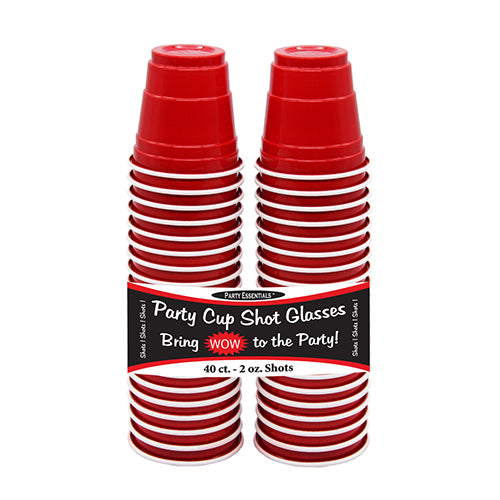 Red Plastic Shot Glasses 2oz