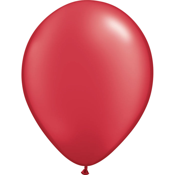 Pearl Ruby Red, Latex Balloon  With Helium and Hi-Float  11'' | 1 ct