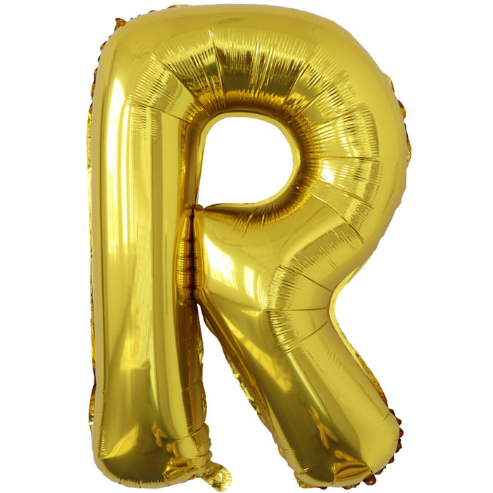 "R" Gold Jumbo Metallic Balloon | 1ct.