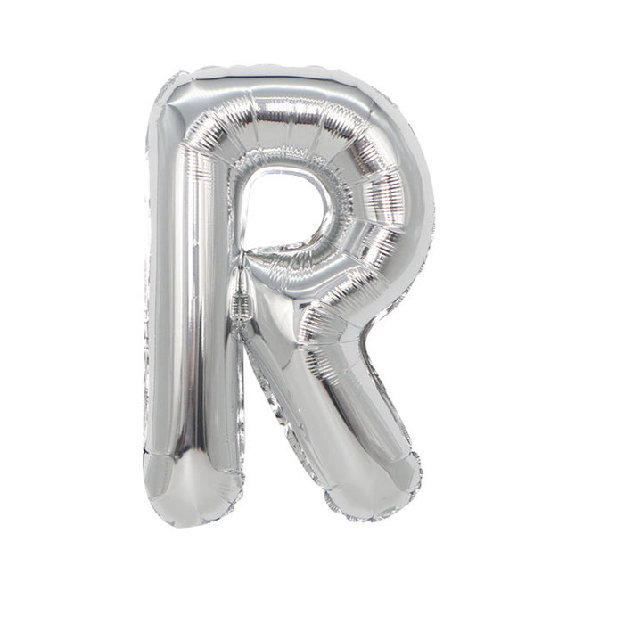 Air Filled Silver Mylar ''R'' Letter Balloon, 16" | 1 ct