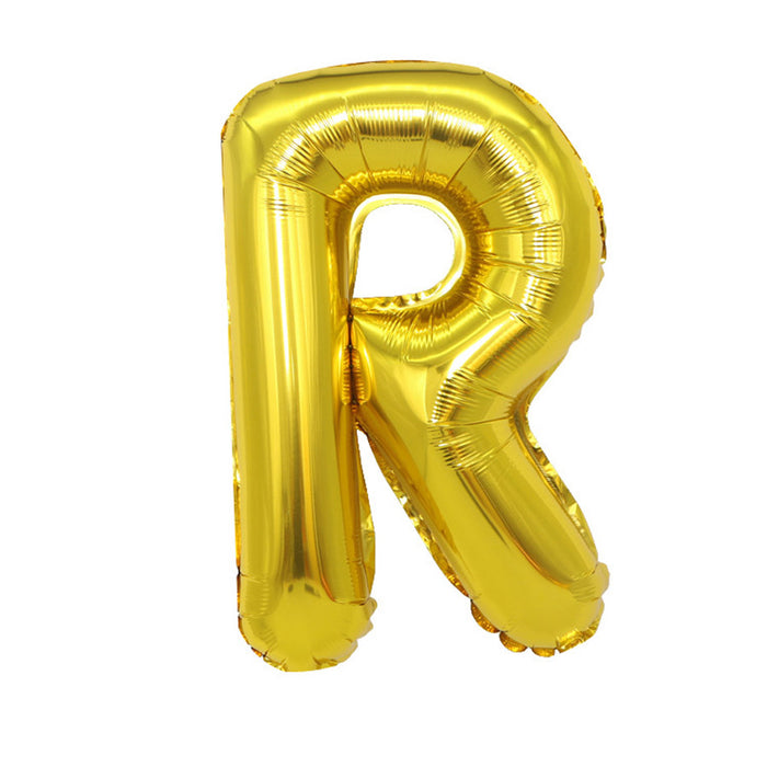 Air Filled Gold Mylar ''R'' Letter Balloon, 16" | 1 ct