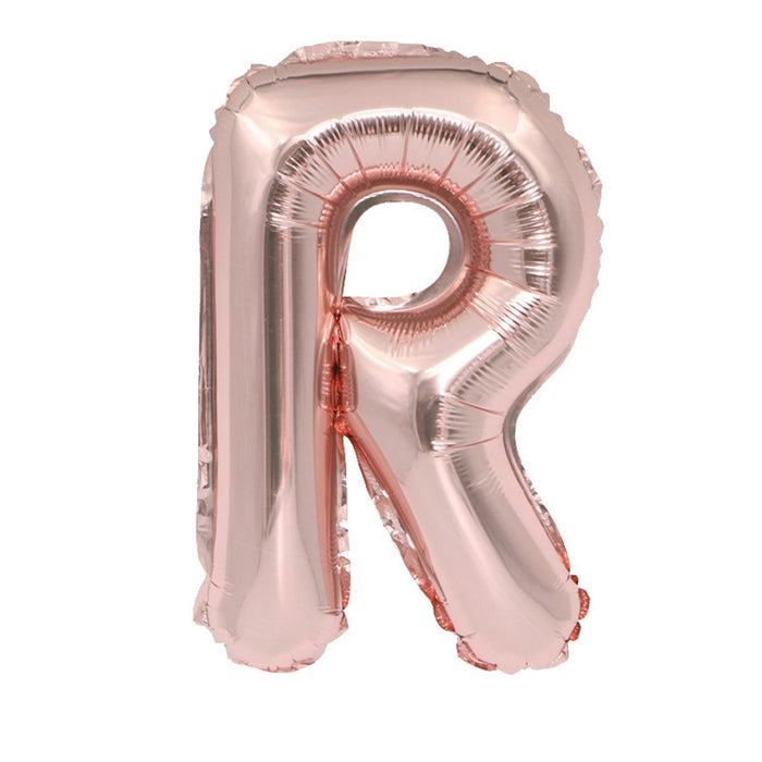 Air Filled Rose Gold Mylar ''R'' Letter Balloon, 16" | 1 ct