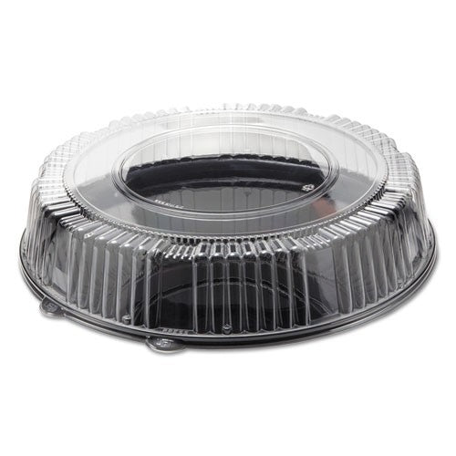 Black Plastic Tray with Clear Lid 16" | 1ct