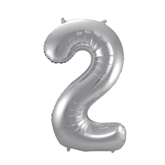 #2 Silver Jumbo Metallic Balloon 34" | 1ct