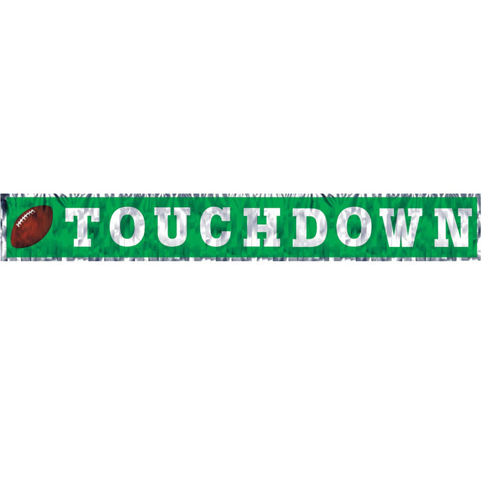 Football Touchdown Metallic Fringed Banner, 5ft | 1ct