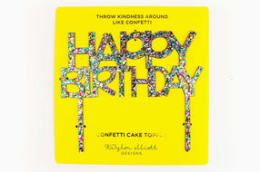 Colorful Confetti Cake Topper Happy Birthday | 1ct