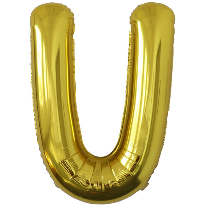 "U" Gold Jumbo Metallic Balloon | 1ct.