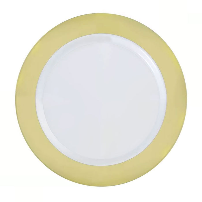 Elegant Living White With Gold Rim Plates 9" | 50ct