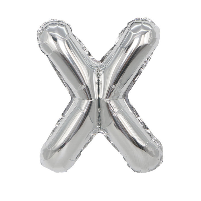 Air Filled Silver Mylar ''X'' Letter Balloon, 16" | 1 ct