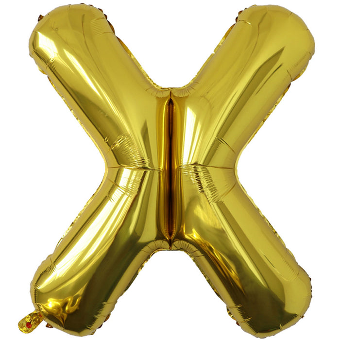 "X" Gold Jumbo Metallic Balloon | 1ct.