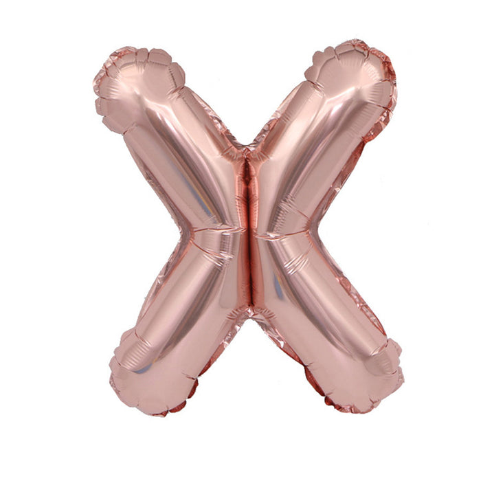 Air Filled Rose Gold Mylar ''X'' Letter Balloon, 16" | 1 ct