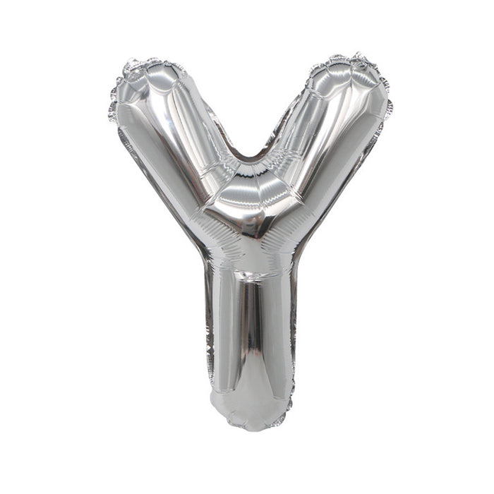 Air Filled Silver Mylar ''Y'' Letter Balloon, 16" | 1 ct