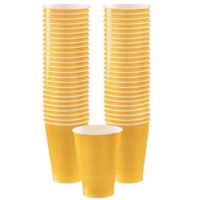 Yellow Sunshine 12oz Plastic Cups | 50ct