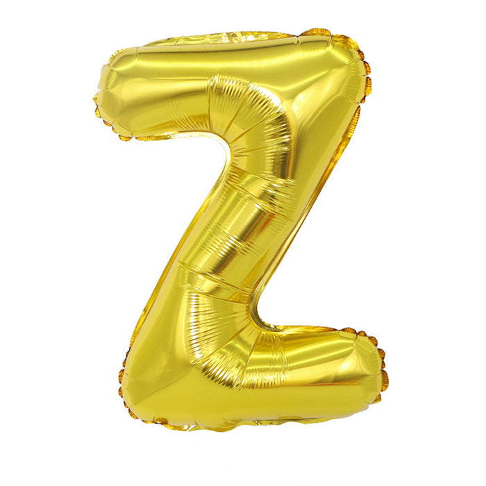 Air Filled Gold Mylar ''Z'' Letter Balloon, 16" | 1 ct