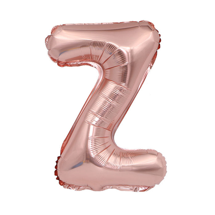 Air Filled Rose Gold Mylar ''Z'' Letter Balloon, 16" | 1 ct
