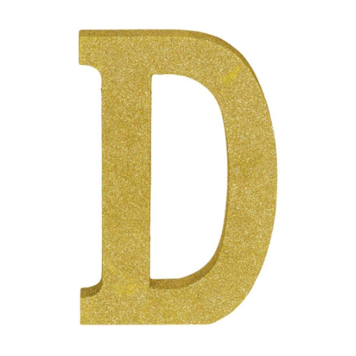 Glitter Gold Decorating Letter D | 1 ct