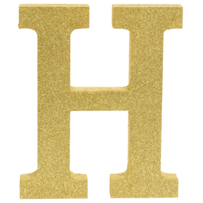 Glitter Gold Decorating Letter H | 1 ct