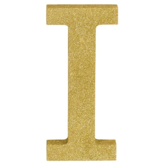 Glitter Gold Decorating Letter I | 1 ct