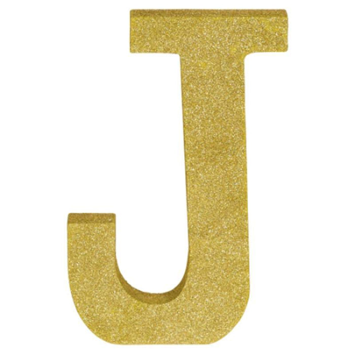 Glitter Gold Decorating Letter J | 1 ct