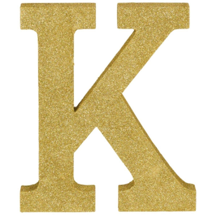 Glitter Gold Decorating Letter K | 1 ct