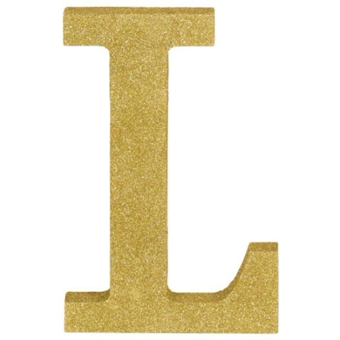 Glitter Gold Decorating Letter L | 1 ct