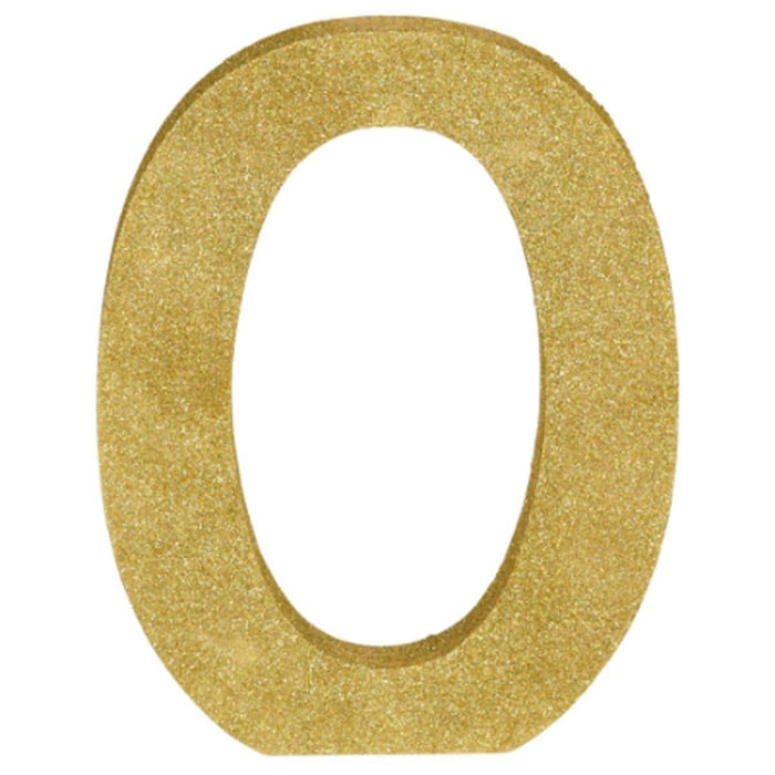 Glitter Gold Decorating Letter O | 1 ct