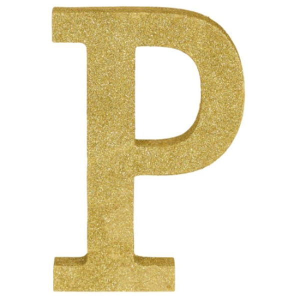 Glitter Gold Decorating Letter P | 1 ct