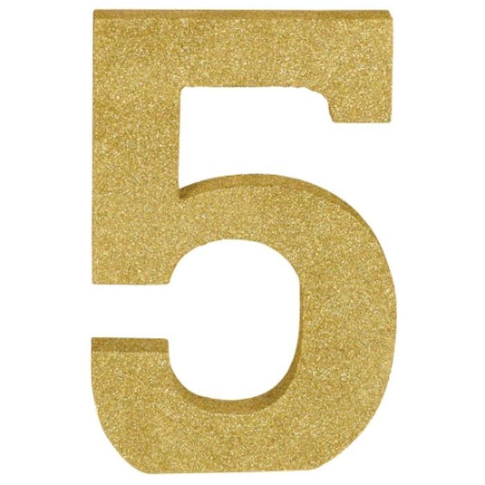 Decorating Gold Glittery Number 5 | 1ct