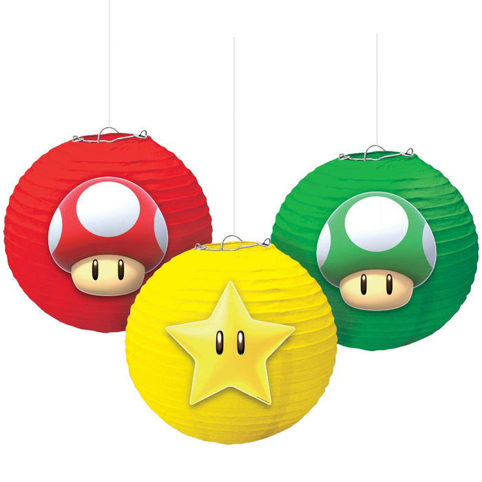 Super Mario Bros Birthday Paper Lanterns | 3 ct