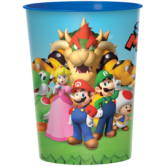 Super Mario Bros Birthday Party Blue Favor Cup, 16 Oz. | 1 Count