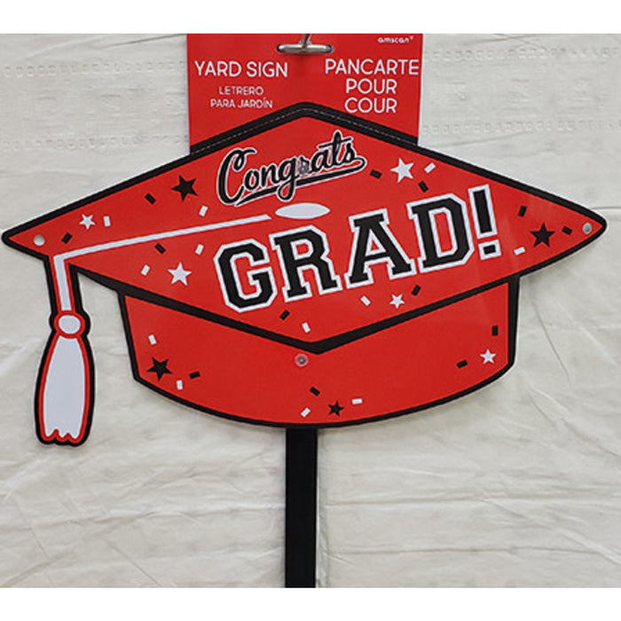 Graduation Red Lawn Sign 20.5" | 1 ct