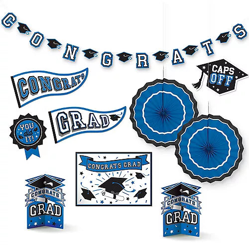 Graduation Blue Room Decorating Kit | 10 pcs