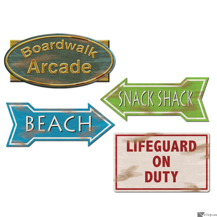 Beach Sign Cutouts | 4ct