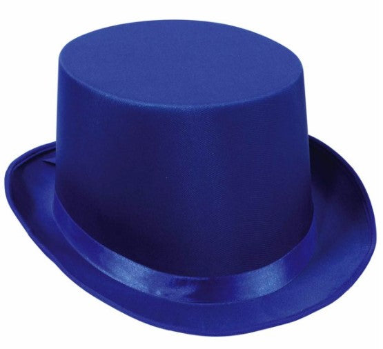 Blue Satin Sleek Top Hat | 1ct