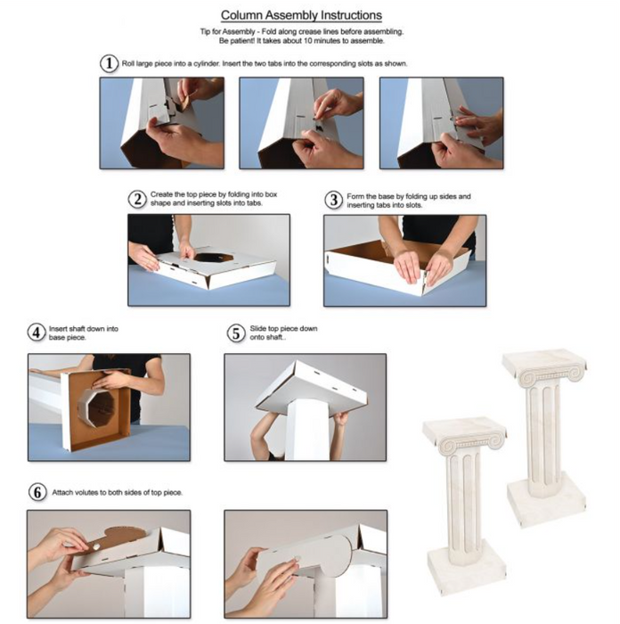 3D Cardboard Italian Column Props 33 3/4" | 2ct