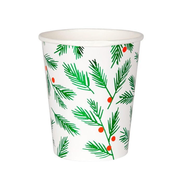 Christmas Holly Paper Cups 9oz | 8ct