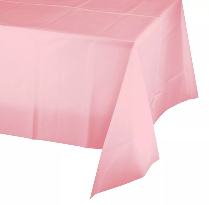 Classic Pink Plastic Table Cover | 1 ct