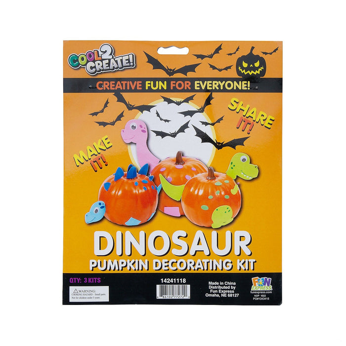 Cool2Create Colorful Dinosaur Pumpkin Decorating Craft Kit