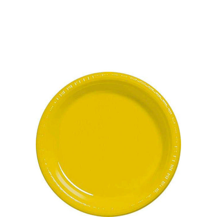 Yellow Sunshine Plastic Plates 7" | 50ct