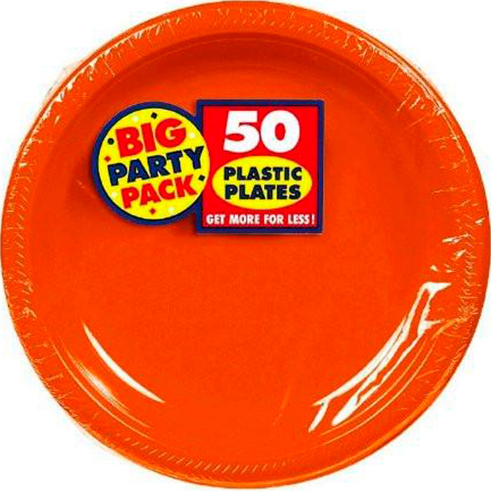 Big Party Pack Pink Plastic Dinner Plates 50ct