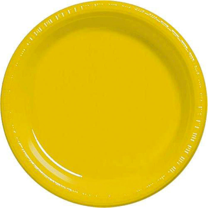 Yellow Sunshine 10.25" Plastic Plates | 50ct