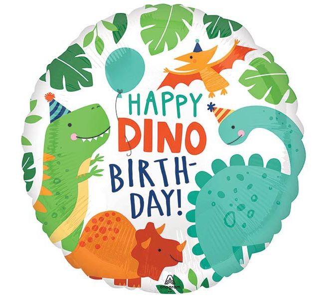 Happy Dino Birthday Mylar Balloon 18" | 1ct