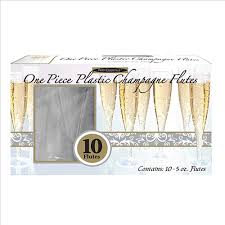 One Piece Plastic Champagne Flutes 5oz | 10ct