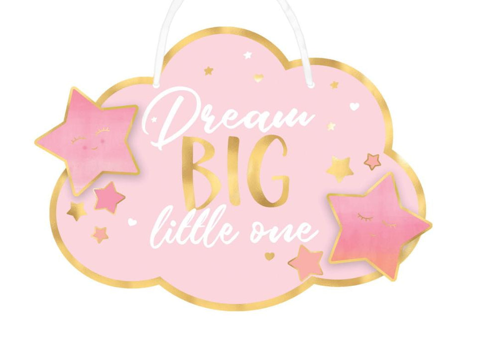 Oh Baby Girl Dream Big Hanging Sign | 1ct