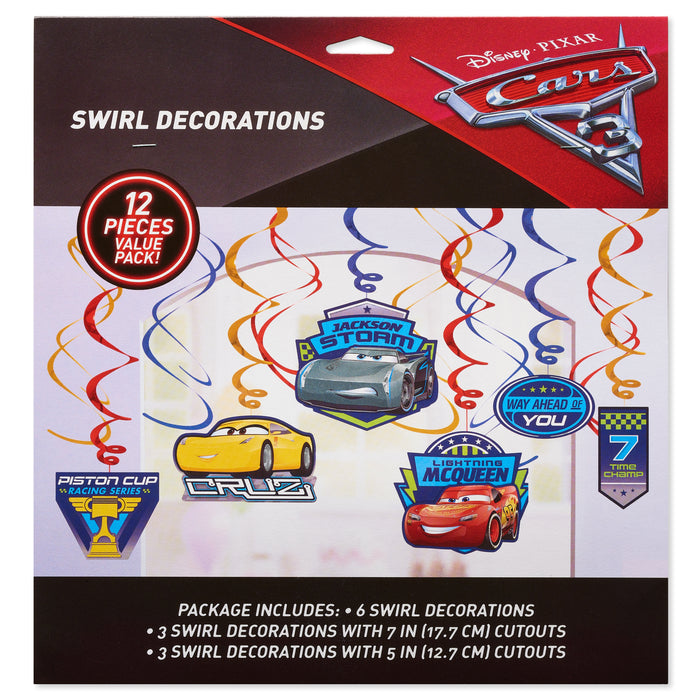 Cars 3 Swirl Decorations  | 12pcs