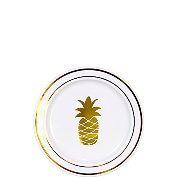 Fancy Pineapple Dessert Plates 7in. | 12ct
