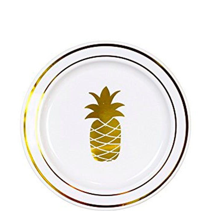 Fancy Pineapple Lunch Plates 9 in. | 8ct