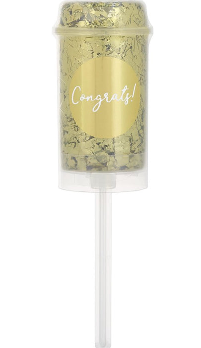 Gold Congrats & Love Confetti Poppers | 2ct